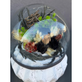 ÖZEL BÜYÜK ÜÇLÜ IŞIKLI SİYAH SOLMAYAN GÜL